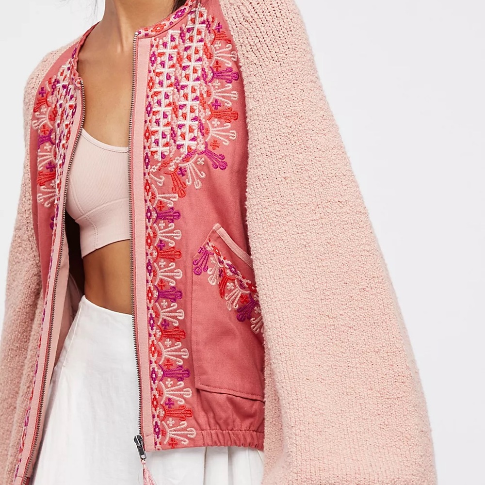 Free People - Two Faced embroidered jacket M
